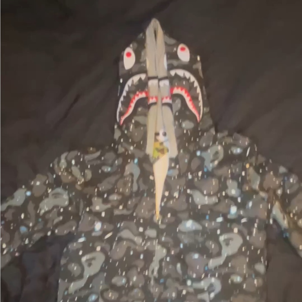 BAPE Space Camo Shark Full Zip Double Hoodie